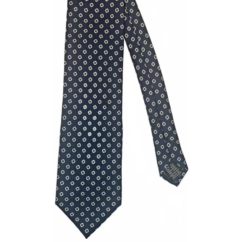 NORTHSHORE 100% Italian Silk Tie Blue White Patterned Neck Tie Made in Italy